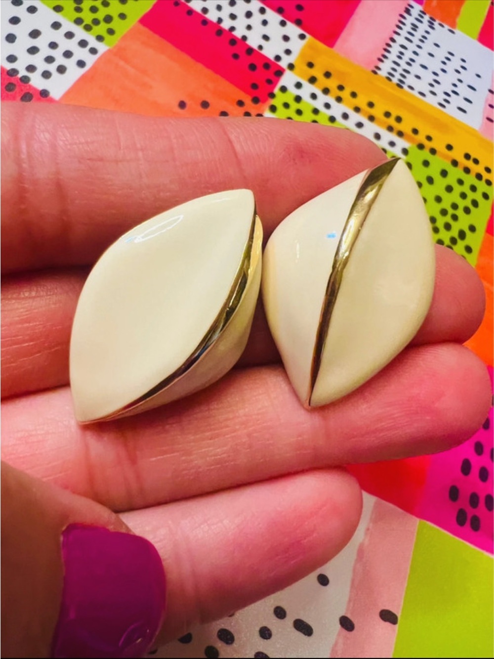 Vintage Mid Century Stamped Marvella earrings